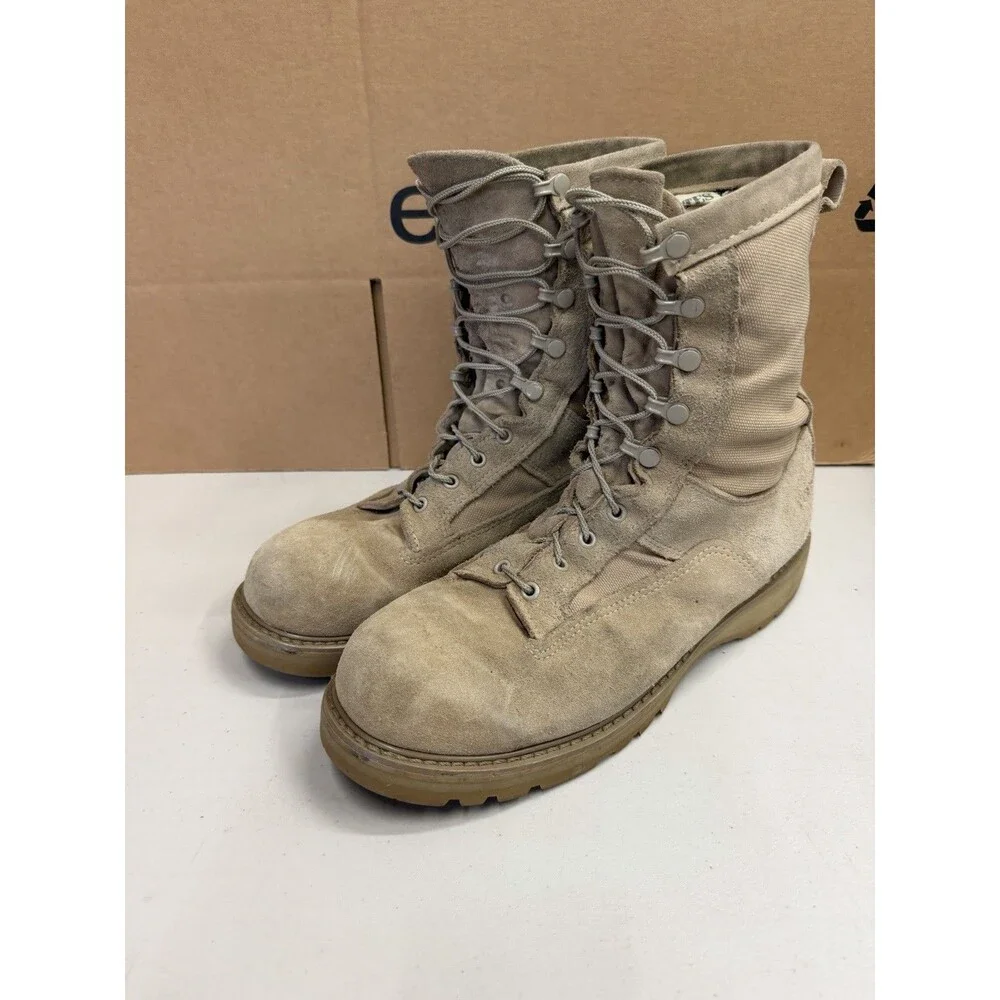 Bates Boots Mens Size 11.5 R Beige Suede Gore-Tex Combat Military E30500B